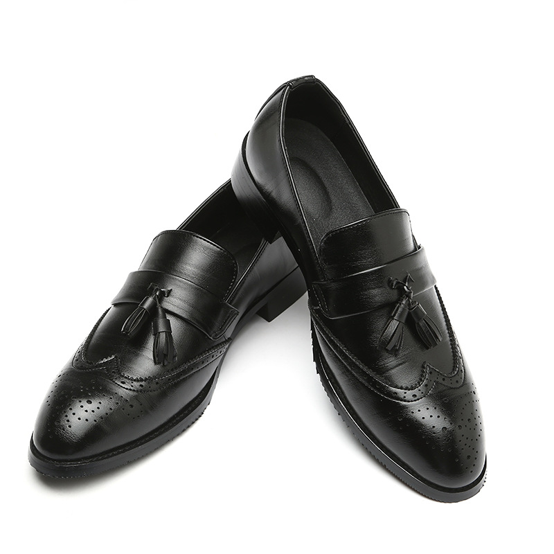 Formal Women Daily Wear Shoes - Klasik Erkek Deri Püsküllü Loaferlar El