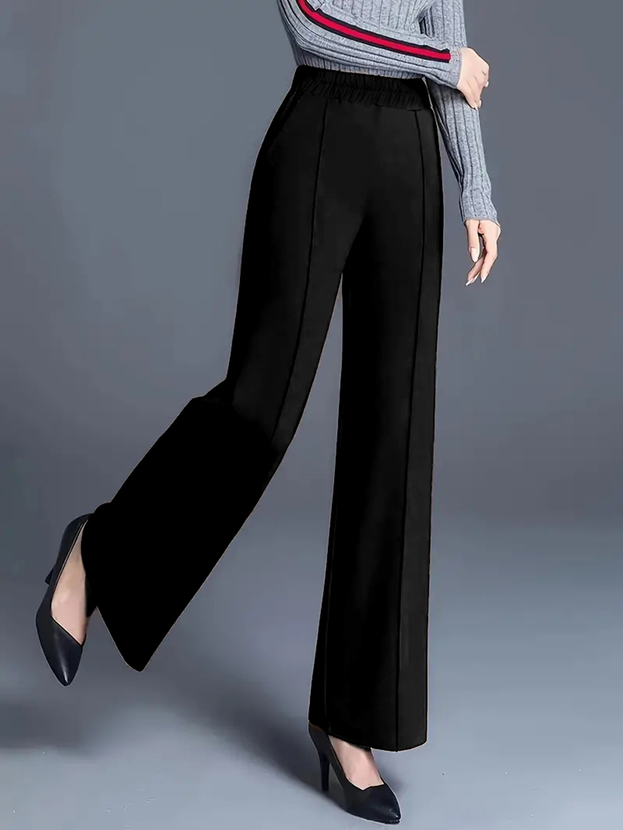 Women'S Formal Wear Plus Size - Kadın Yüksek Bel Geniş Paça Pantolon