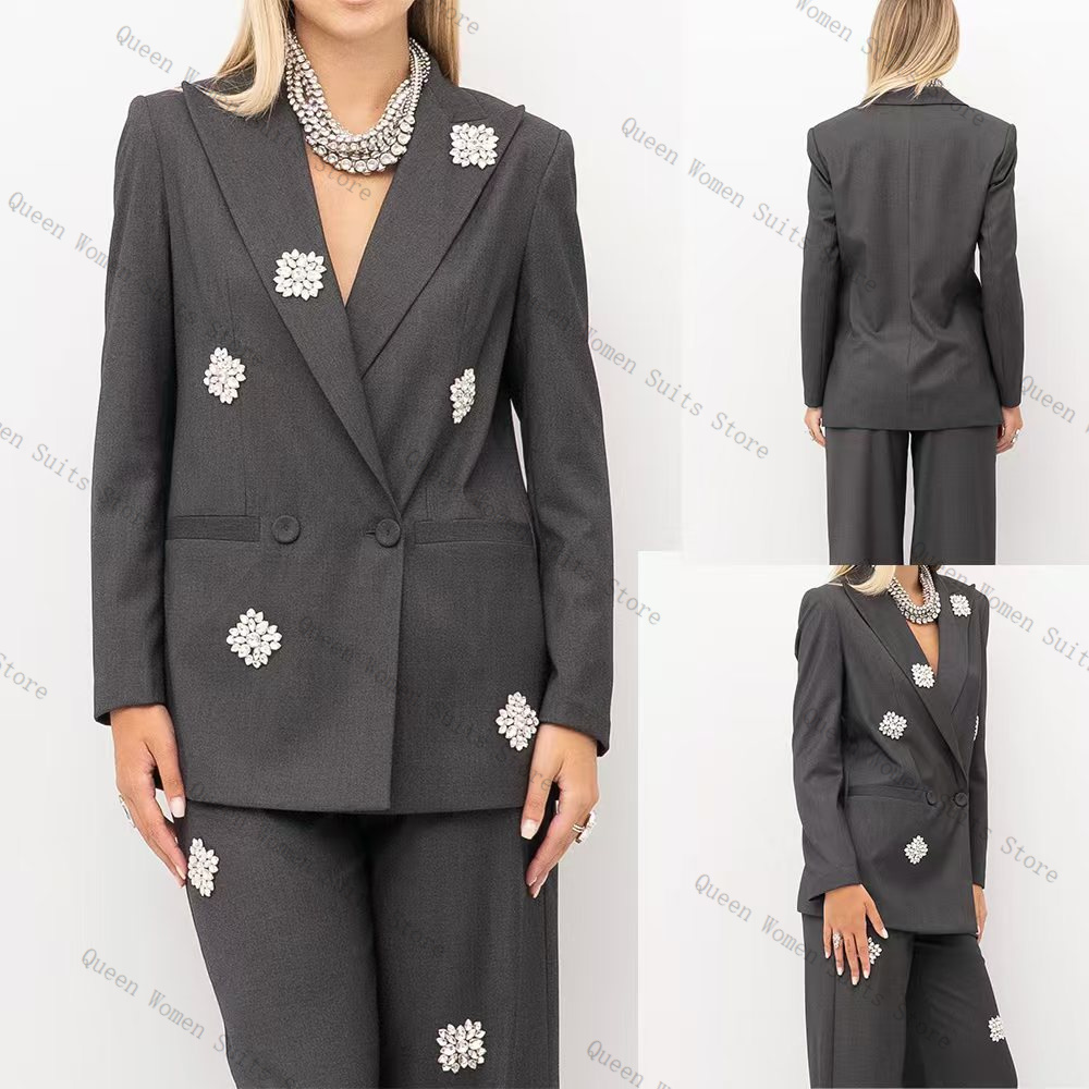 Women'S Formal Wear For A Wedding Guest - Gri Kadın Takım Elbise Seti 2