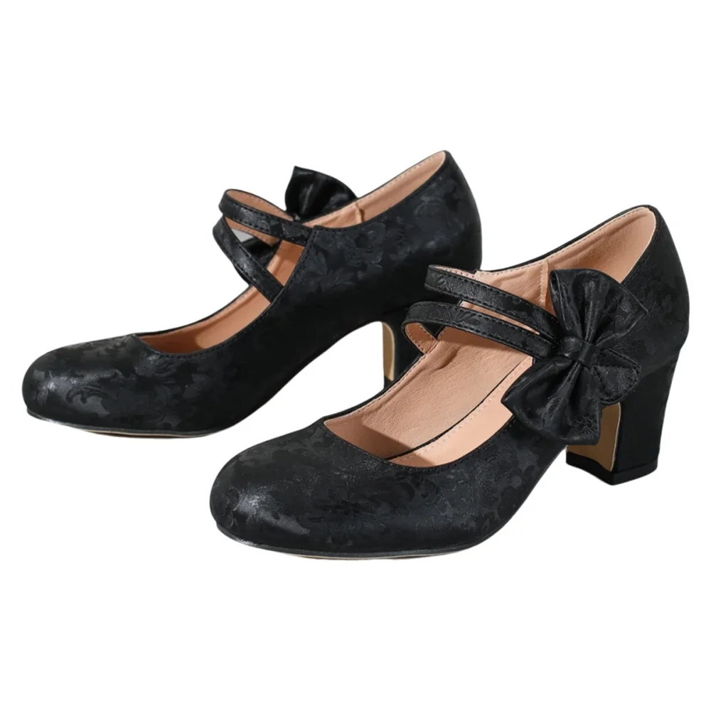 Women Formal Wear With Shoes - Büyük beden kadın ayakkabıları fiyonklu Mary