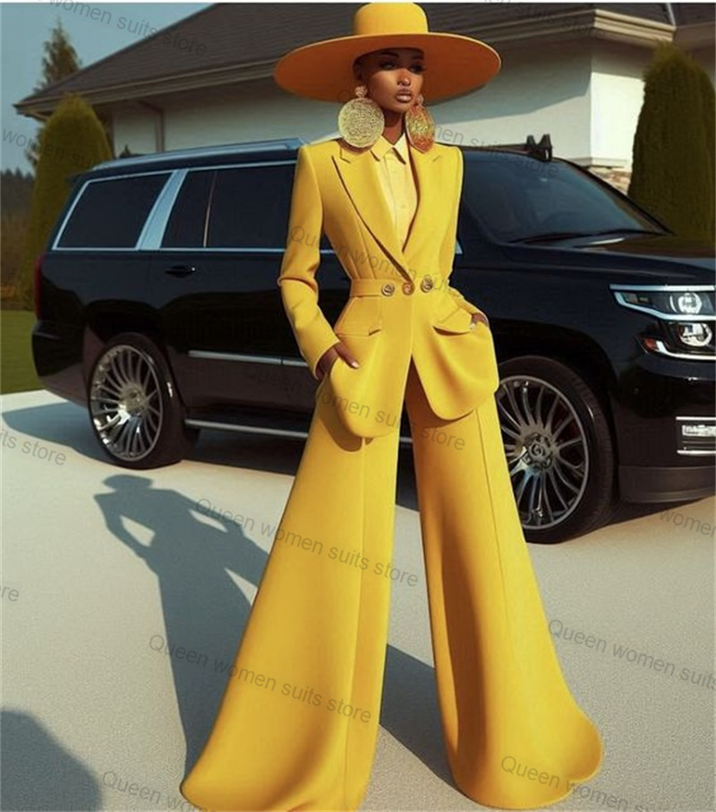 Women'S Formal Jackets To Wear With Dresses - Sarı Pamuk Kadın Takım Elbise Seti