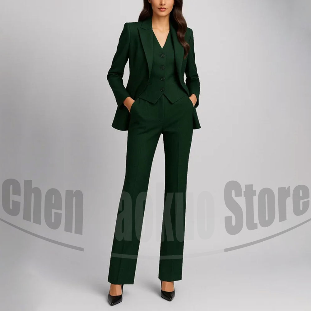 Women Formal Wear Shirt And Pant - Kadın Üç Parçalı Takım Elbise Seti