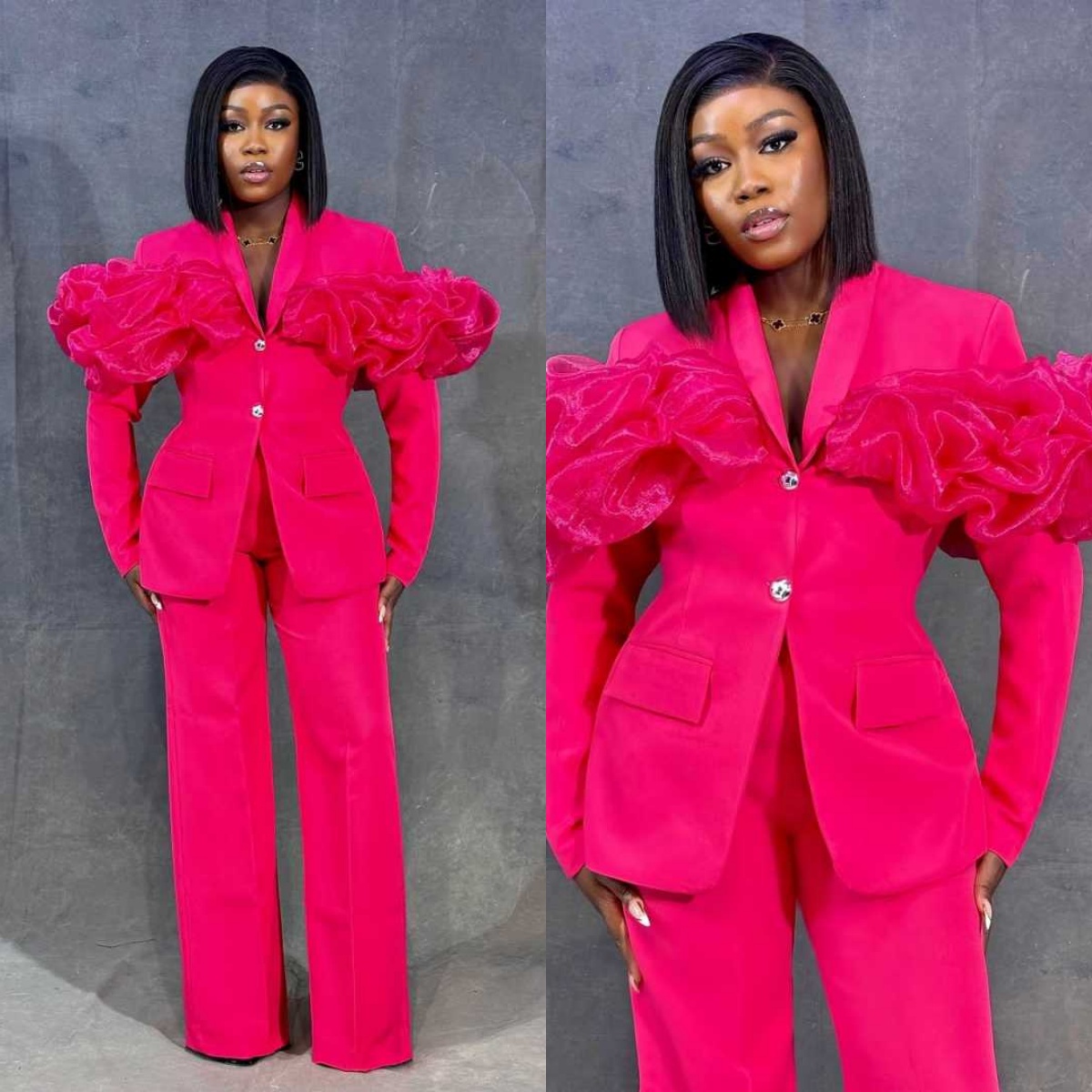 Women'S Formal Jackets To Wear With Dresses - Özel Tasarım Sıcak Pembe Kadın Pantolon