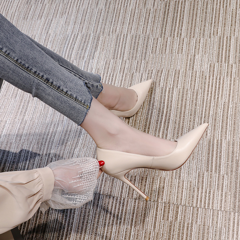 Formal Women Daily Wear Shoes - Kadınlar İçin Saten Sivri Burun Stiletto