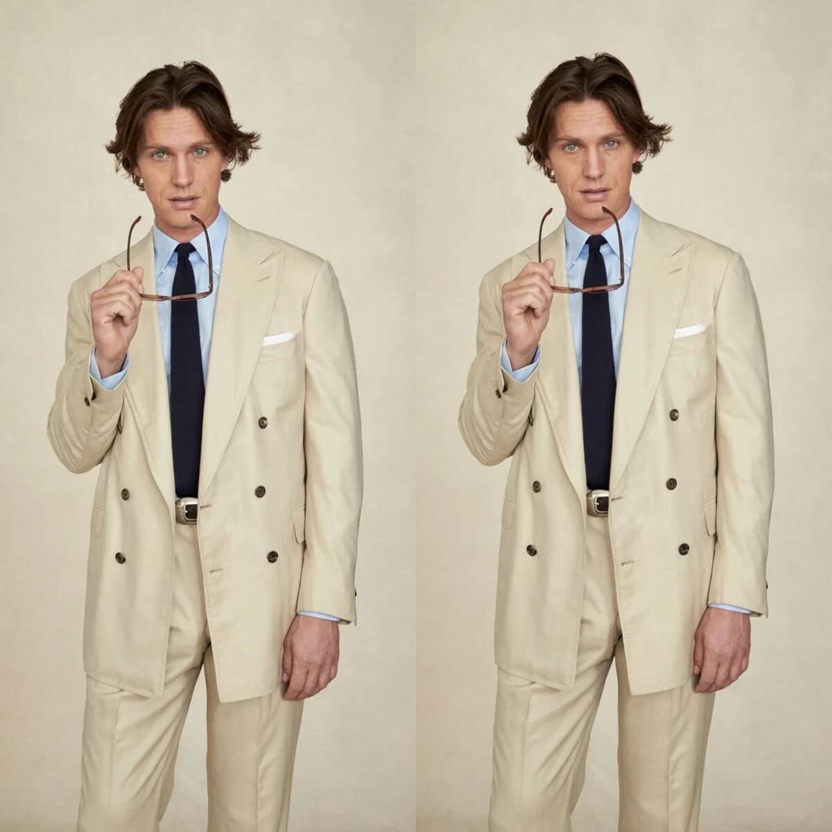 Bej Geniş Sivri Yaka Kruvaze E - Tailored Trouser Wide incelemesi ve fiyatı