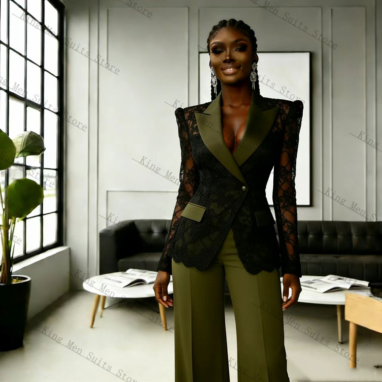 Yeşil Siyah Dantel Kadın Takım - Women'S Formal Wear For A Wedding Guest incelemesi ve fiyatı