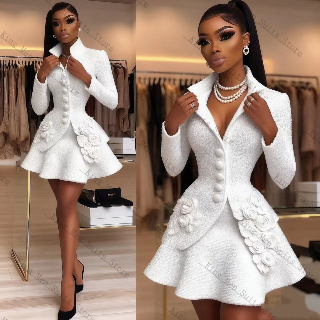 Lüks Beyaz Kadın Takım Elbise  - Women'S Formal Jackets To Wear With Dresses incelemesi ve fiyatı