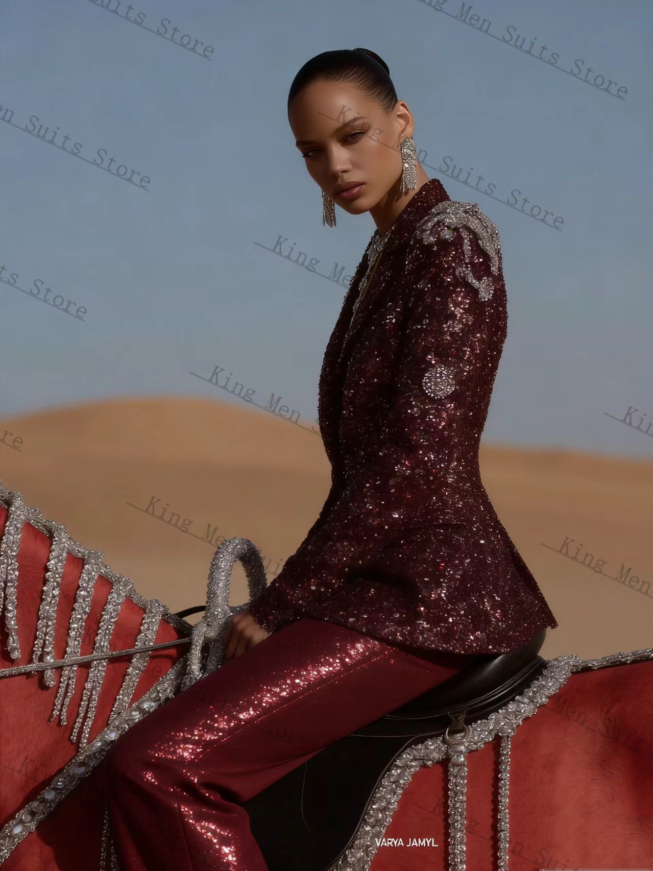 Bordo Parlak Kadın Takım Elbis - Women'S Formal Wear For A Wedding Guest incelemesi ve fiyatı
