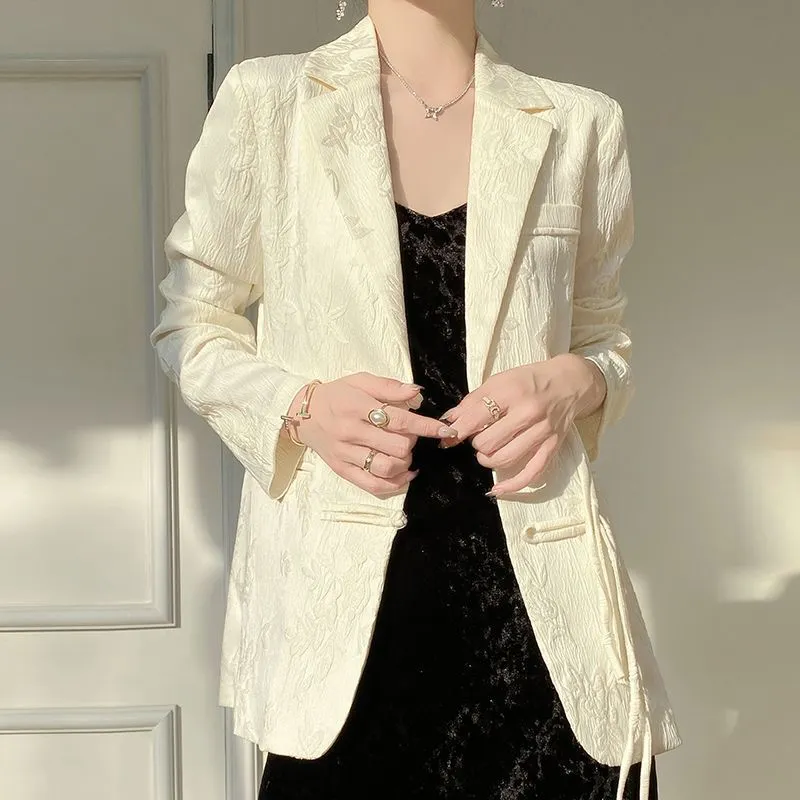 Kadın Beyaz Dokulu Blazer Ceke - Women Formal Wear Blazers incelemesi ve fiyatı