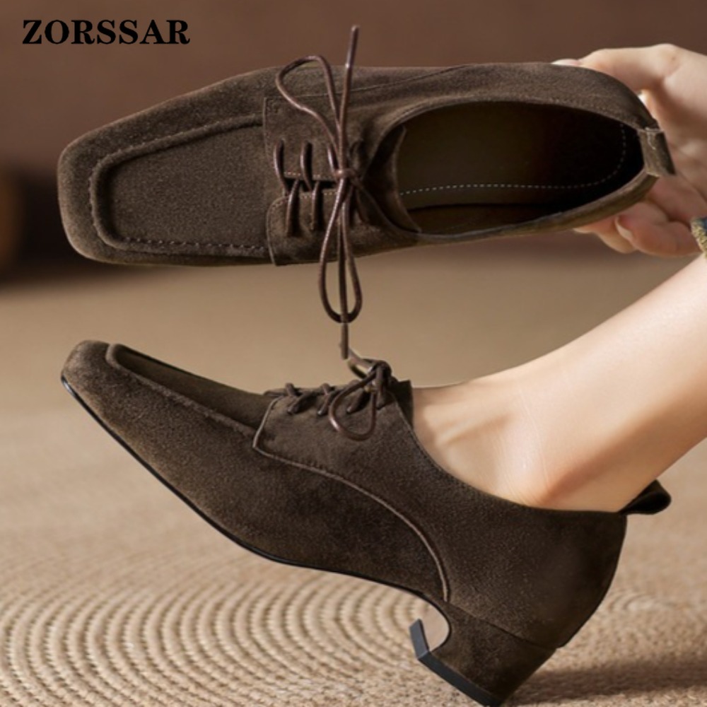 Kadın Kahverengi Süet Kare Bur - Formal Women Daily Wear Shoes incelemesi ve fiyatı